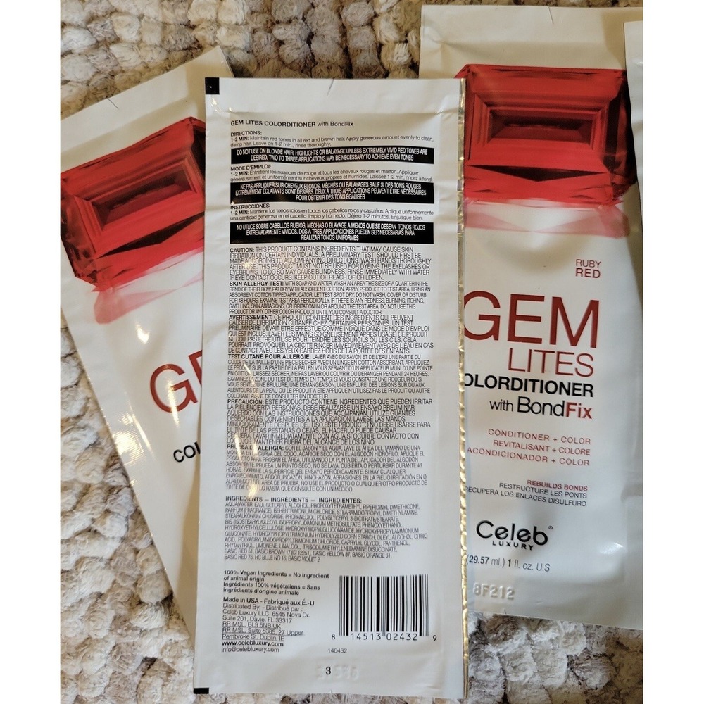 Celeb Luxury GEM LITES Colorditioner Sample Packs Brown Red Blonde‎ 10 Packs - Picture 5 of 5